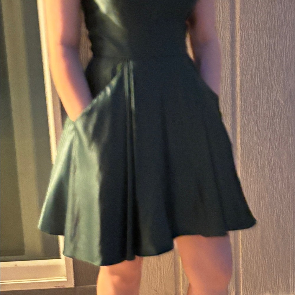 Homecoming Dark Green Mini Dress w/pockets